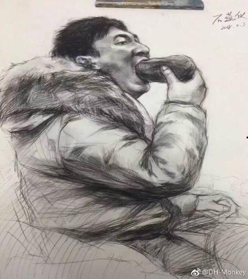 吃瓜素描画,描绘生活中的酸甜苦辣